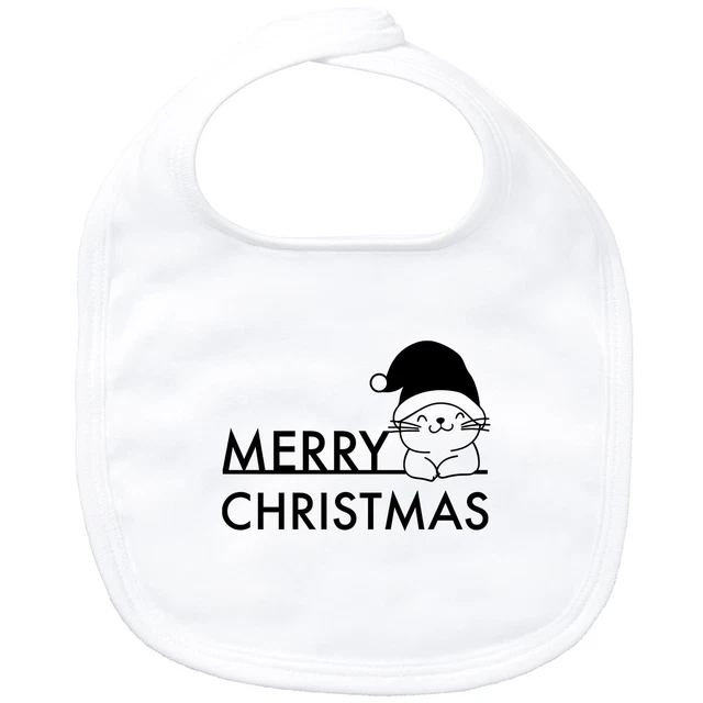 Bavaglino bambino Buon Natale gatto idea regalo souvenir compleanno Natale