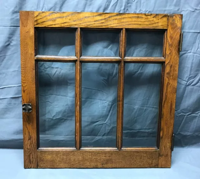 Single Antique VTG 22"SQ Oak Mission Cabinet Bookcase 6 lite Glass Door 1095-22B