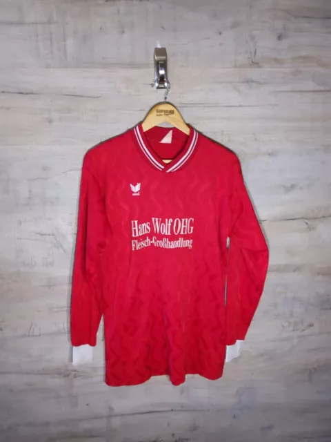 Erima Long Sleeve Red Large Semi Pro Vtg Mens Football Shirt Jersey SRA