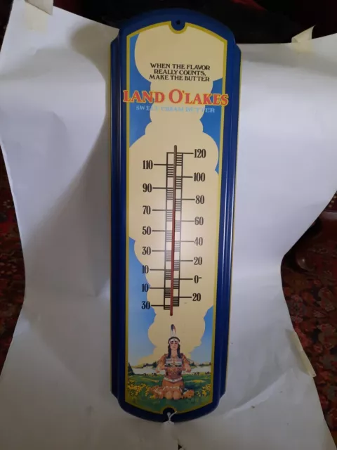 Vintage Land O’lakes Sweet Cream Butter ADVERTISING Thermometer 27”X8” VERY NICE