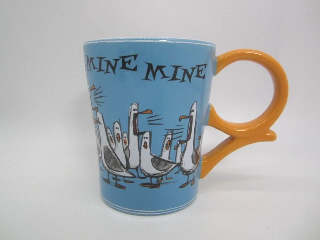 DISNEY PARKS COFFEE Cup Mug Pixar Finding Nemo Movie Mine Seagulls Blue 