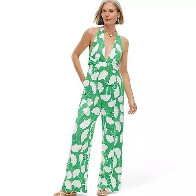 Women's Halter Ginkgo Green Jumpsuit - DVF