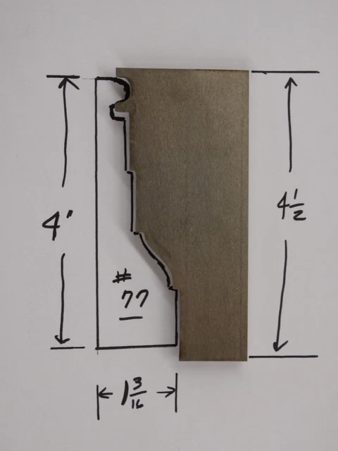 Shaper / Molder Custom Corrugated Back / CB Knives For 1 3/16" x 4" Casing