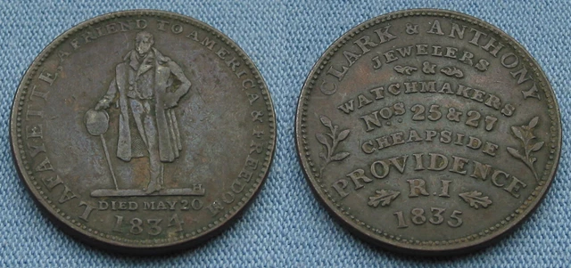 1835 Hard Times Token HT-425 Lafayette Clark & Anthony Providence RI store card