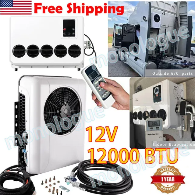 12000 BTU Truck Cab Air Conditioner Split AC For Semi Trucks Bus RV Caravan 12V