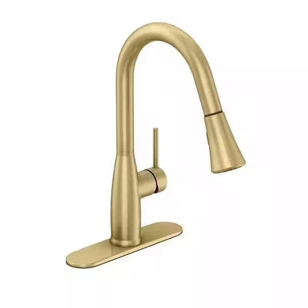 Garrick Single-Handle Kitchen Faucet with Pull Down Sprayer Matte Gold D004P
