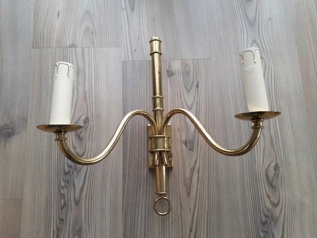 Ancienne applique murale 2 bras bronze ou laiton lampe old lamp art déco