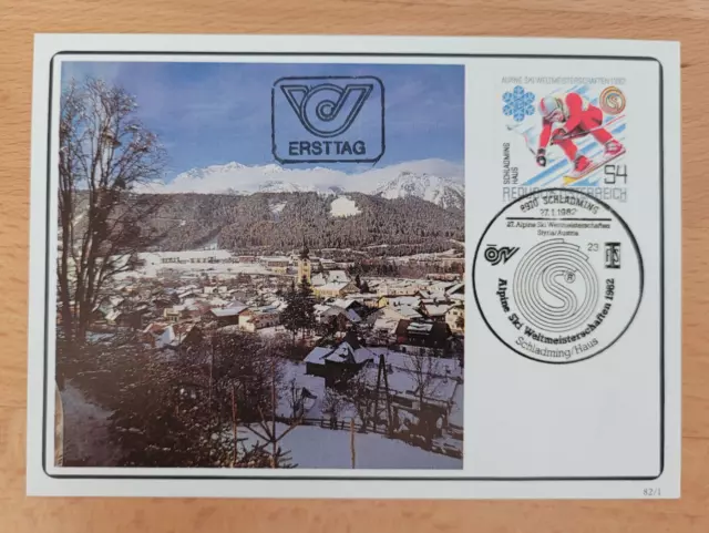 Briefmarken Österreich - Ersttagsbrief 1982 - Alpine Ski WM in Schladming - Haus