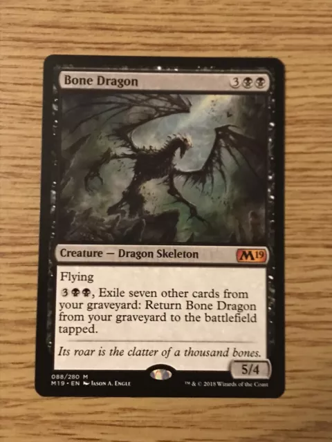 Magic the Gathering Core Set M19 Hueso Dragón Mítico Raro Casi Como Nuevo Tarjeta