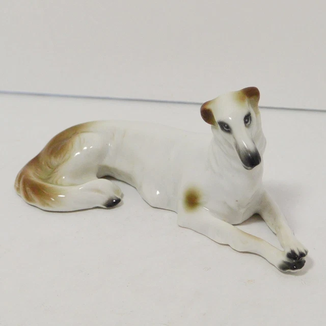 Rare Sitzendorf Porcelain Borzoi Figurine