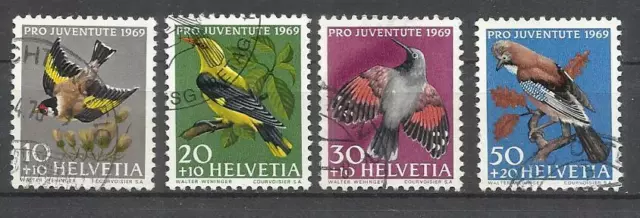 Q508G-Sellos Suiza Serie Completa Fauna Pro Juventute.año 1969 Aves Nº846/9.Helv