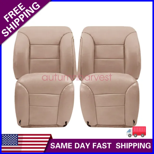For 1995-1999 Chevy Suburban Silverado Tahoe Front Bottom-Top Seat Covers Tan
