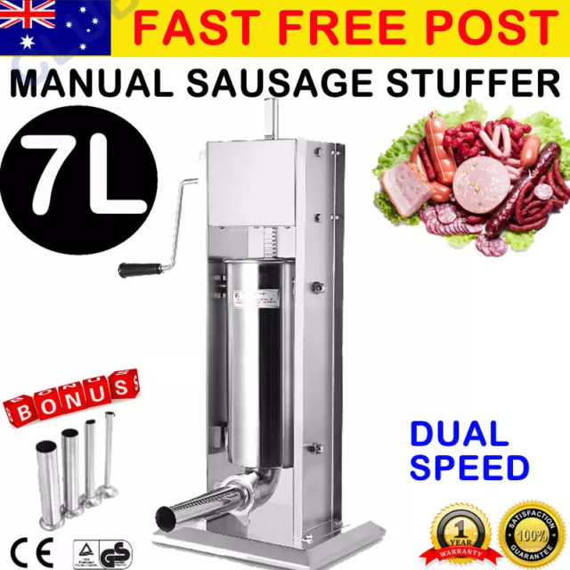 7L Stainless Steel Meat Sausage Filler Stuffer Salami Maker Machines