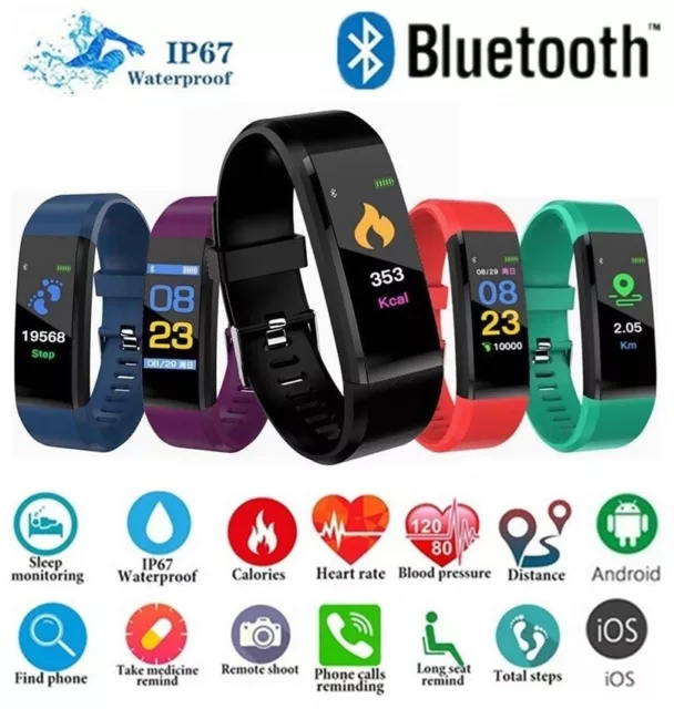 Smart Watch Band Sport Fitness Activity Tracker For Kids Fit Bit iOS Android