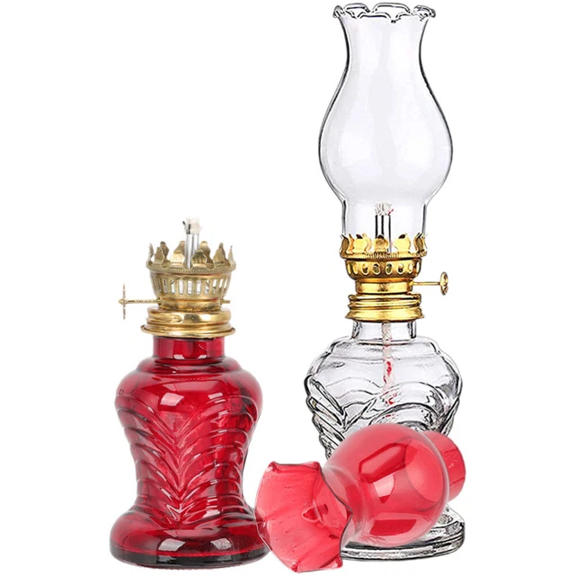 2 piezas Lámpara de cristal Lámpara de queroseno exterior Lámpara de aceite Linterna exterior