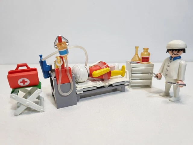PLAYMOBIL BASE ROTA sol gris tente de campagne hôpital safari 3189 3224
