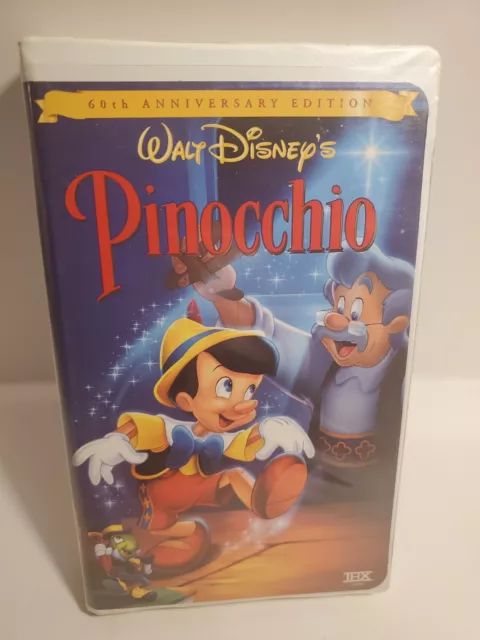 Pinocchio (VHS, 1999, Clam Shell 60th Anniversary Edition) Walt Disney