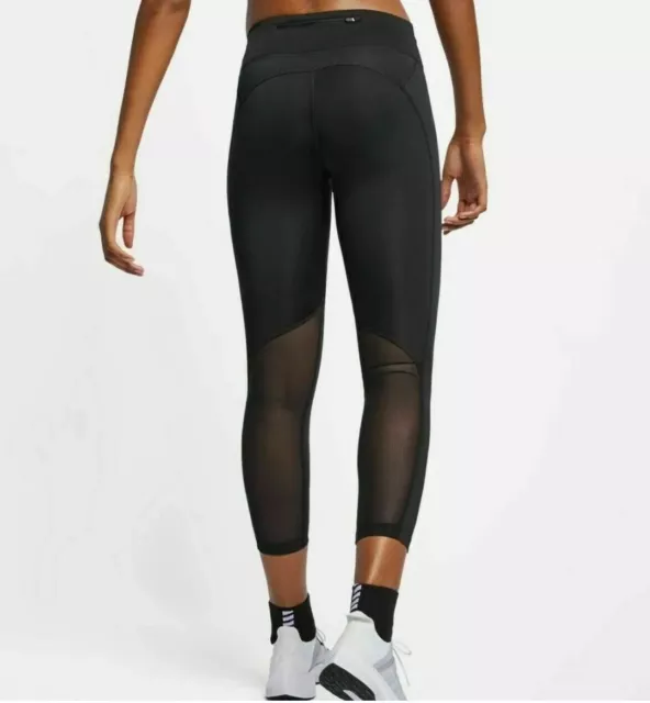 Nike Women's Run Fast Black Cropped Legging (DB4380-010-010) SIZE S NEW