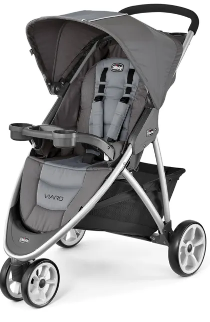 Chicco VIARO Lightweight Quick-fold Stroller, Grey (NEW)