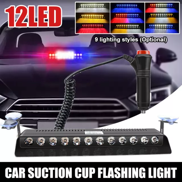 12 LEDs Auto LED Blitzlicht Frontblitzer Warnleuchte Dash Strobe Notfall Warnung