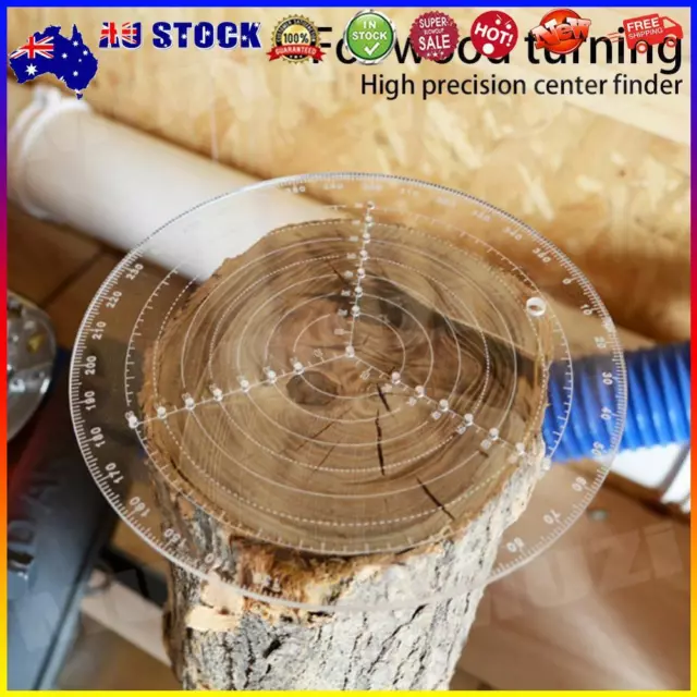 Clear Acrylic Round Center Finder Compass Circle Gauge for Wood Turning Drawing