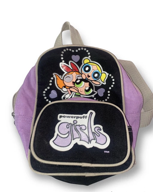 POWERPUFF GIRLS VINTAGE 2000 Cartoon Network Backpack Bag 3 Zipper