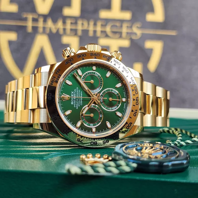 ROLEX DAYTONA 116508 Yellow Gold Green Dial 2021 18KT stickers EUR