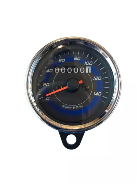 Tachimetro Contachilometri Cafe' Racer Speedometer Analogico Cromato Nuovo