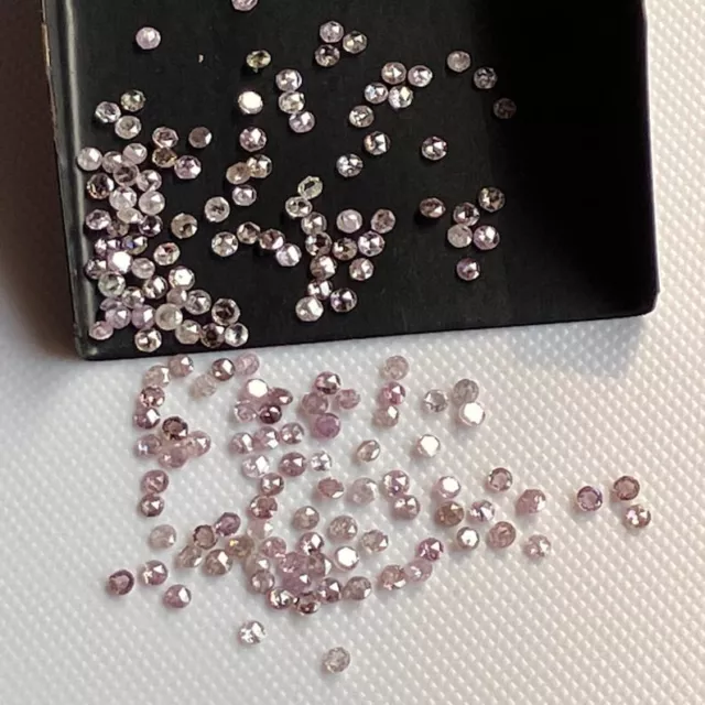 Calibrated Natural Pink Round Diamond Rose Cut Cabochon Diamond For Jewelry