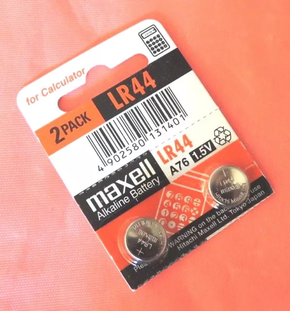 lot 2 piles MAXELL HITACHI Alkaline 1.5V Games AG13 LR44 A76 SR44 D357 303 SP3