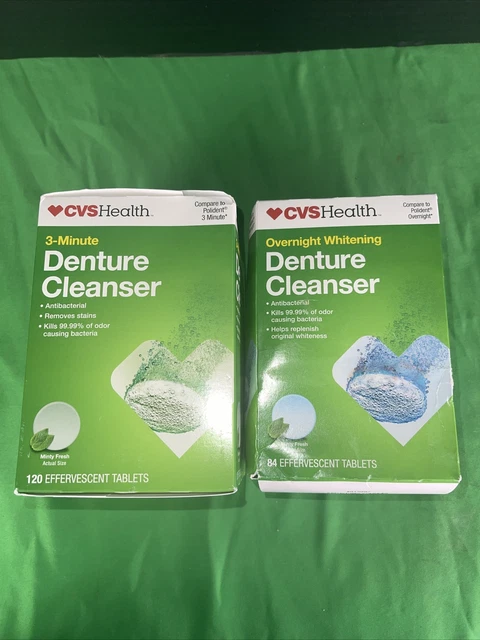 2 PK Denture Cleanser Effervescent Tablets 204 Total EXP 08/24
