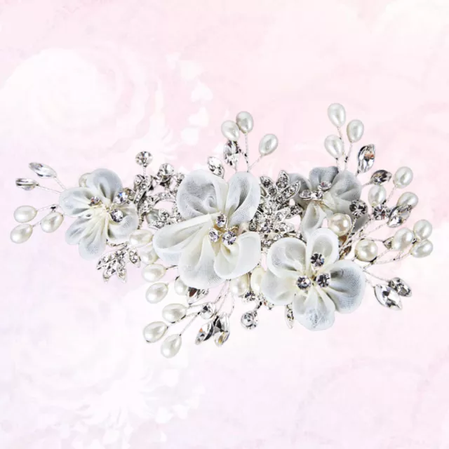 Weiß Braut-Haarnadel Mit Seidenblumen (weiß) Elegante Haarspange