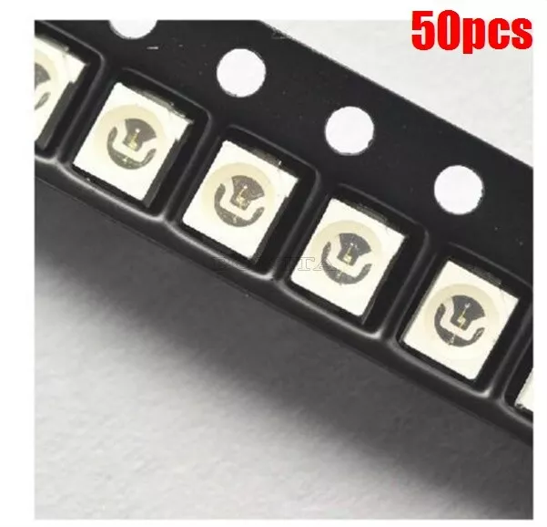 50Pcs Green Led Lamp Bulb 3528 Smd Smt Super Bright Ic New qr