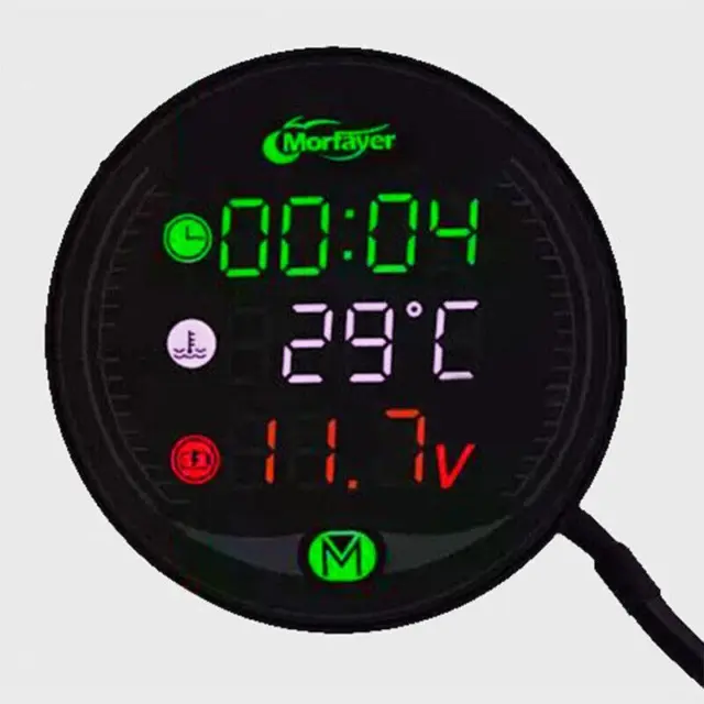 Night Vision Motorcycle Meter Digital Voltmeter Voltage Temperature Time Gauge
