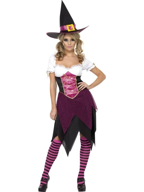 Costume Carnevale Donna Da Strega Abito Vestito Festa Di Halloween Travestimento