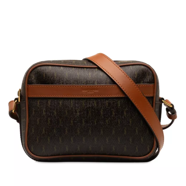 Authenticated Saint Laurent Le Monogramme Camera Bag Brown