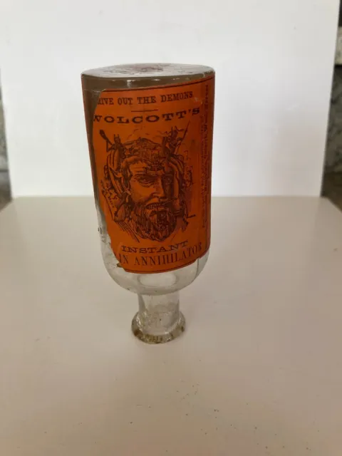 Wolcott's Pain Annihilator labeled Bottle Civil War Era