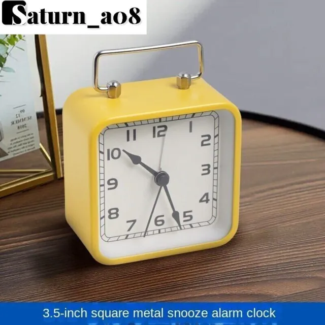 1PC-Small Mini Travel Office Square Quartz Bedside Desk Alarm Clock
