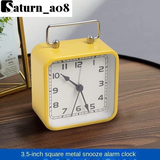 1PC-Small Mini Travel Office Square Quartz Bedside Desk Alarm Clock
