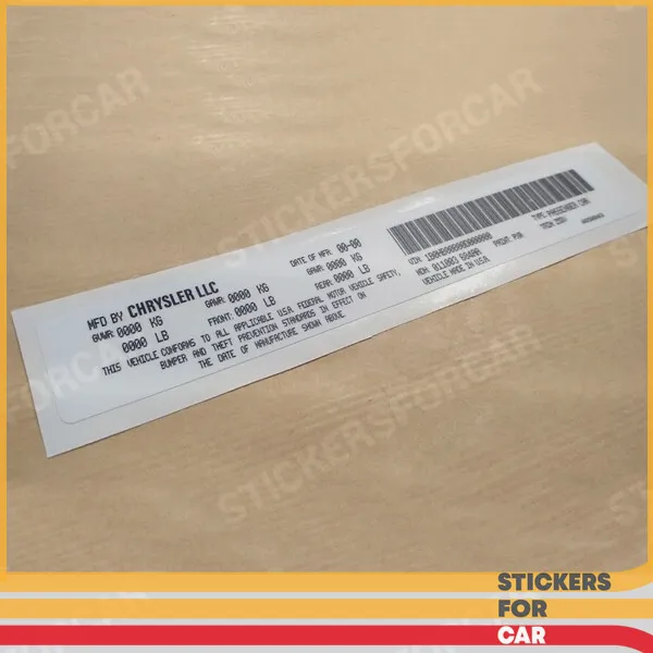 CHRYSLER VIN Label USA Quality Replica 4658843