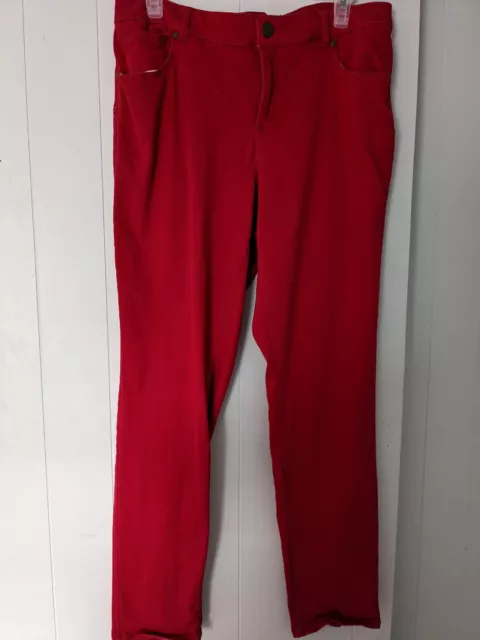 STYLE & CO Pants Womens Size 14 Red Flat Front Tapered Leg Casual 5 Pocket 3