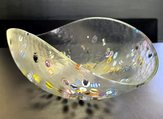 Murano Glass Millefiori Bowl Handblown Multicolor Glass Bowl Handmade in Italy 2