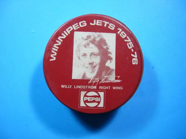 1975/76 Pepsi Biltrite Winnipeg Jets Player Wha Hockey Puck Willy Lidstrom Nice