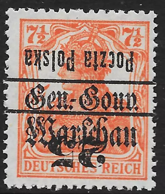 Poland stamps 1918 MI 16 INVERTED Ovpt  MNH   VF