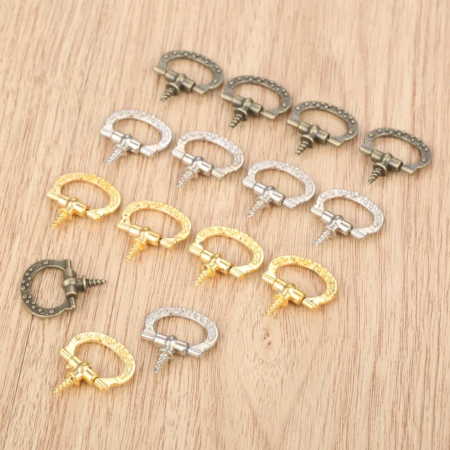 5Pcs Dresser Cabinet Knob Drawer Closet Drop Ring Pull Handle Furniture Hardware