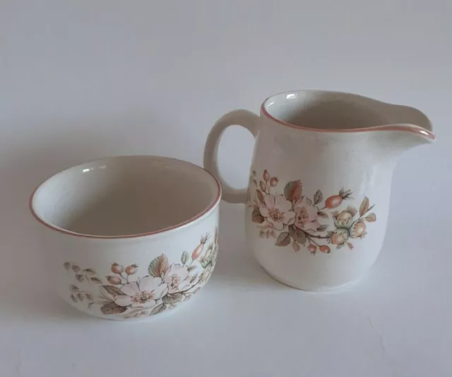 BHS Brumble Tableware Sugar Bowl And Milk/Cream Jug Set - Floral - Used Item