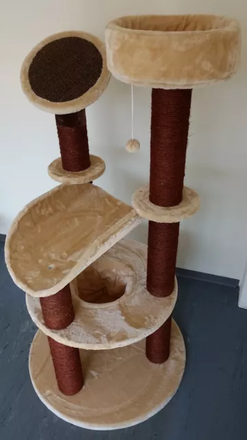 Premium Katzenbaum Kratzbaum, Neu, für GROSSE und SCHWERE Katzen BEIGE  Q6-BE