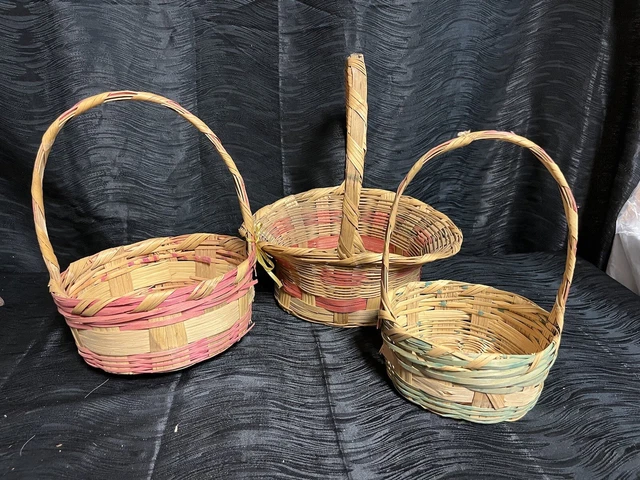 Lot of 3 Vintage 1950's Easter Baskets from Mexico