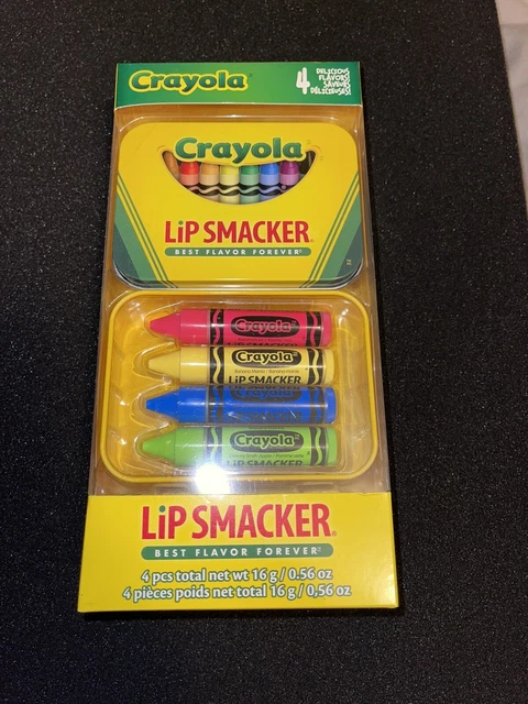 Lip Smacker Crayola Crayon 4- Piece Lip Balm Tin: Granny Smith, Banana Mania +
