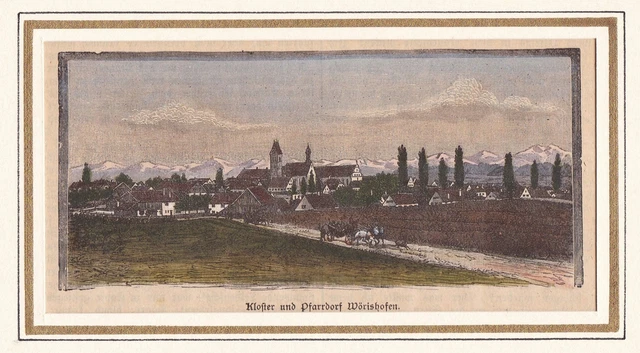 Bad Wörishofen Unterallgäu Schwaben Ansicht Holzstich woodcut 1897